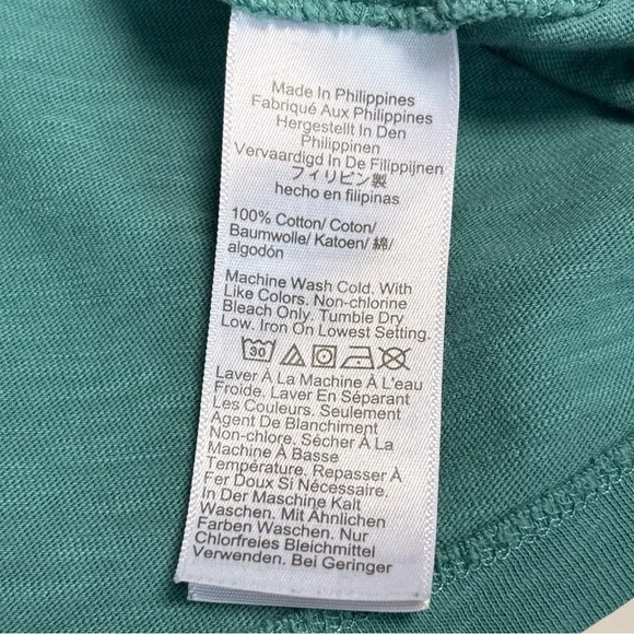 J. Crew Women’s Green Girlfriend Tee Chest Pocket  Boxy Cropped 100% Cotton SZ L - Picture 5 of 5